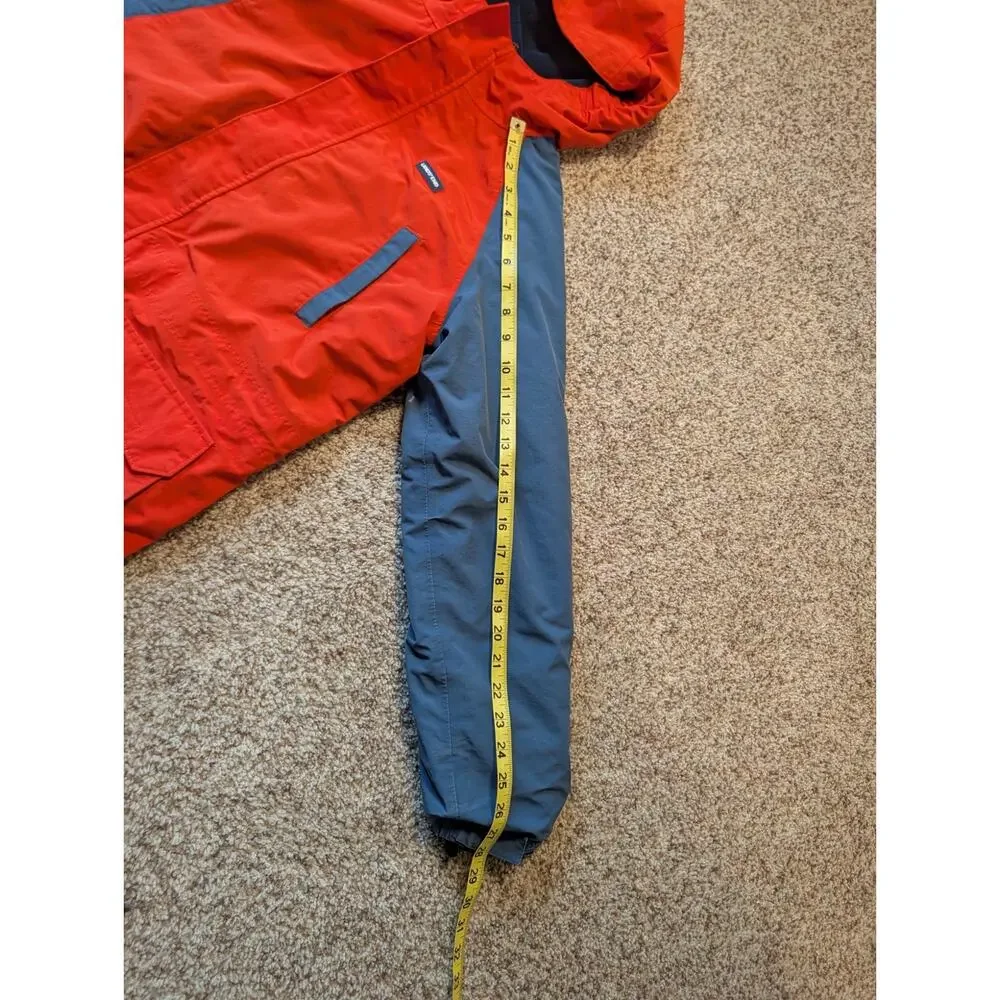 Lands' End Boys L 14-16 Orange Blue Hooded Winter Jacket Squall Parka Coat